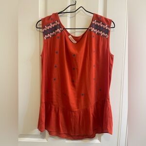 NWOT Le Sample | Embroidered Peplum Blouse